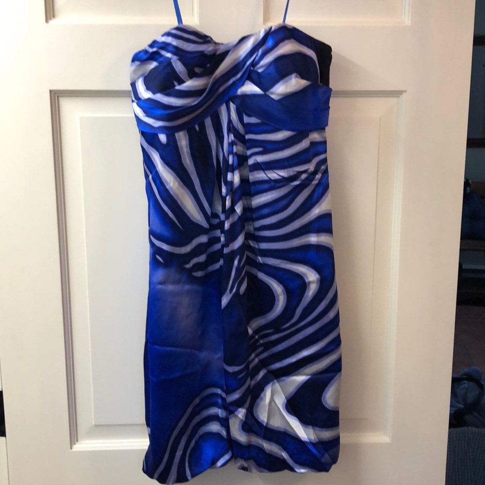 Cache strapless silk dress 🌀👗🌀